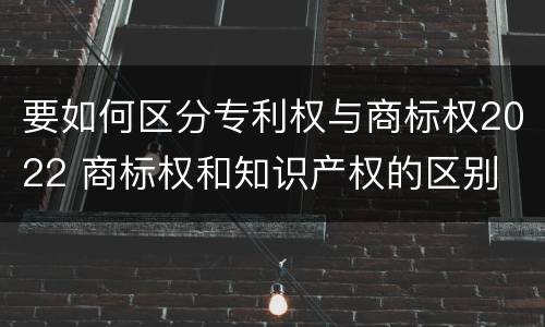 要如何区分专利权与商标权2022 商标权和知识产权的区别