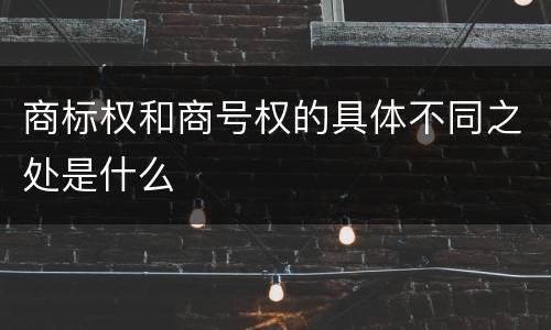 商标权和商号权的具体不同之处是什么