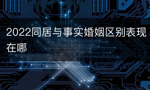 2022同居与事实婚姻区别表现在哪