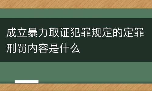 成立暴力取证犯罪规定的定罪刑罚内容是什么