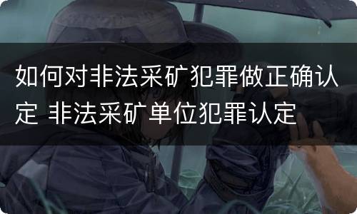如何对非法采矿犯罪做正确认定 非法采矿单位犯罪认定