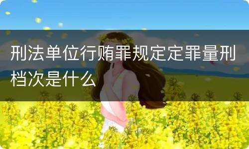 刑法单位行贿罪规定定罪量刑档次是什么