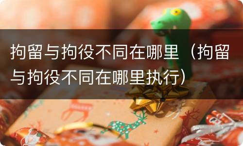 拘留与拘役不同在哪里（拘留与拘役不同在哪里执行）