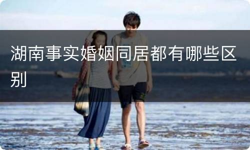 湖南事实婚姻同居都有哪些区别