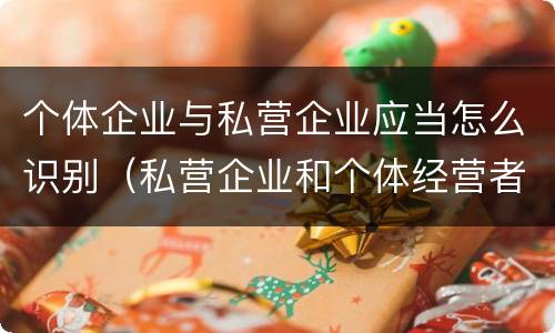 个体企业与私营企业应当怎么识别（私营企业和个体经营者的区别）