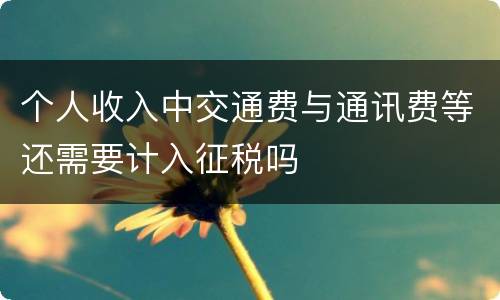 个人收入中交通费与通讯费等还需要计入征税吗