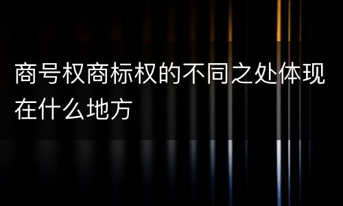 商号权商标权的不同之处体现在什么地方