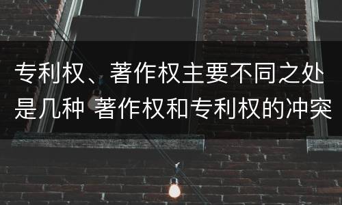 专利权、著作权主要不同之处是几种 著作权和专利权的冲突