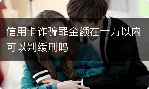 信用卡诈骗罪金额在十万以内可以判缓刑吗