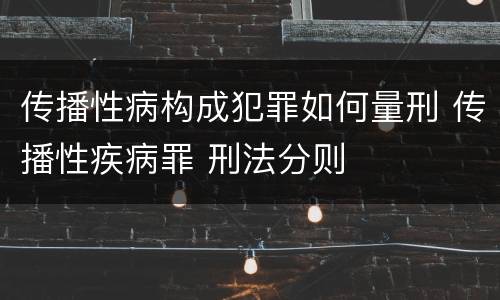 传播性病构成犯罪如何量刑 传播性疾病罪 刑法分则
