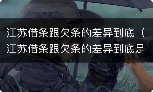 江苏借条跟欠条的差异到底（江苏借条跟欠条的差异到底是什么）