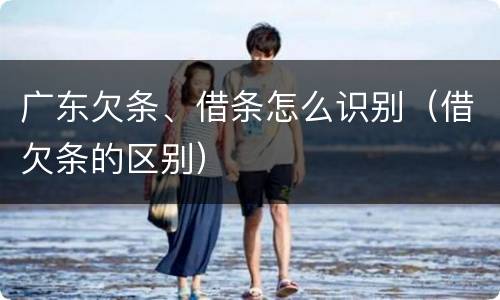 广东欠条、借条怎么识别（借欠条的区别）