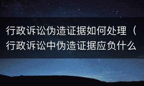 行政诉讼伪造证据如何处理（行政诉讼中伪造证据应负什么责任）