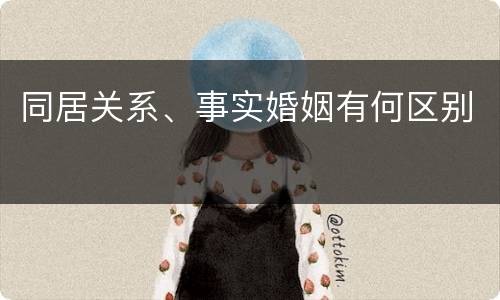 同居关系、事实婚姻有何区别