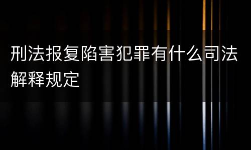 刑法报复陷害犯罪有什么司法解释规定