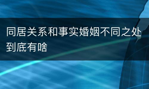 同居关系和事实婚姻不同之处到底有啥