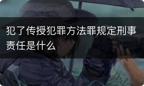 犯了传授犯罪方法罪规定刑事责任是什么