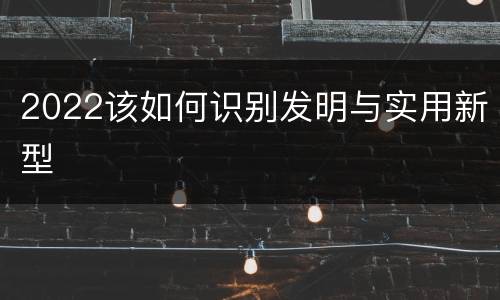 2022该如何识别发明与实用新型