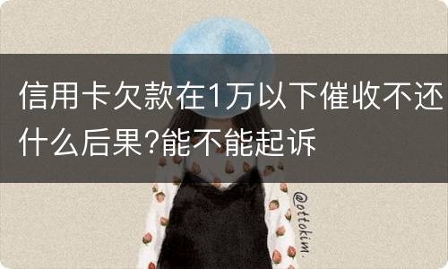 信用卡欠款在1万以下催收不还什么后果?能不能起诉