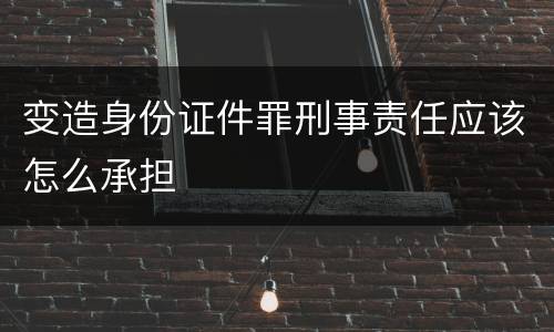 变造身份证件罪刑事责任应该怎么承担