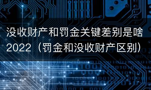 没收财产和罚金关键差别是啥2022（罚金和没收财产区别）
