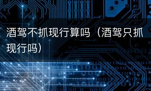 酒驾不抓现行算吗（酒驾只抓现行吗）