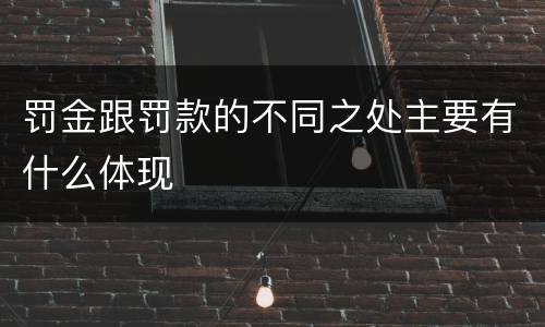 罚金跟罚款的不同之处主要有什么体现