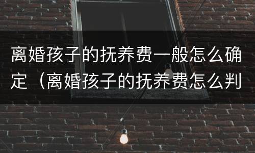 离婚孩子的抚养费一般怎么确定（离婚孩子的抚养费怎么判定标准）