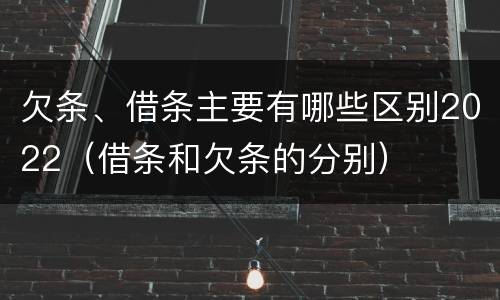 欠条、借条主要有哪些区别2022（借条和欠条的分别）