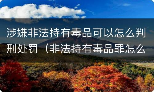 涉嫌非法持有毒品可以怎么判刑处罚（非法持有毒品罪怎么量刑）