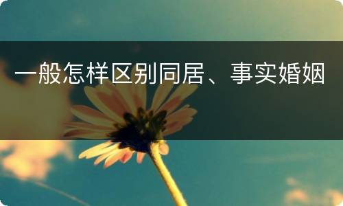 一般怎样区别同居、事实婚姻