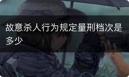 故意杀人行为规定量刑档次是多少