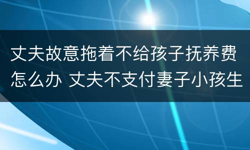 丈夫故意拖着不给孩子抚养费怎么办 丈夫不支付妻子小孩生活费怎么办