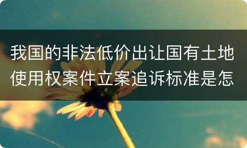 我国的非法低价出让国有土地使用权案件立案追诉标准是怎样规定