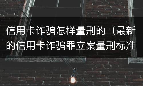 信用卡诈骗怎样量刑的（最新的信用卡诈骗罪立案量刑标准）