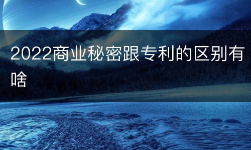 2022商业秘密跟专利的区别有啥