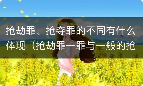 抢劫罪、抢夺罪的不同有什么体现（抢劫罪一罪与一般的抢劫罪区别）