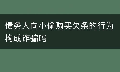债务人向小偷购买欠条的行为构成诈骗吗