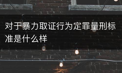 对于暴力取证行为定罪量刑标准是什么样