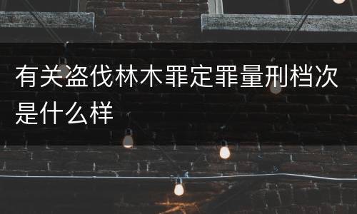 有关盗伐林木罪定罪量刑档次是什么样