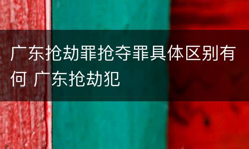 广东抢劫罪抢夺罪具体区别有何 广东抢劫犯