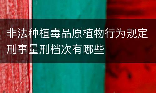 非法种植毒品原植物行为规定刑事量刑档次有哪些