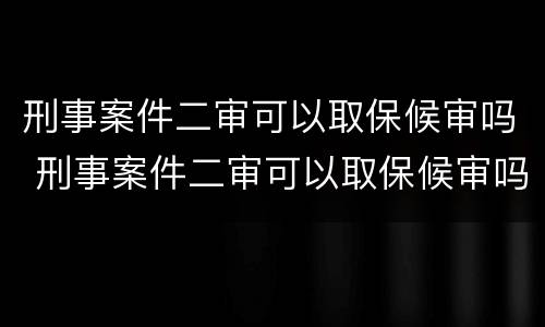 刑事案件二审可以取保候审吗 刑事案件二审可以取保候审吗多久