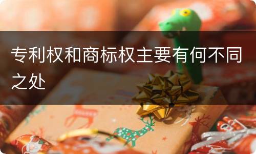 专利权和商标权主要有何不同之处