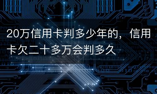 20万信用卡判多少年的，信用卡欠二十多万会判多久