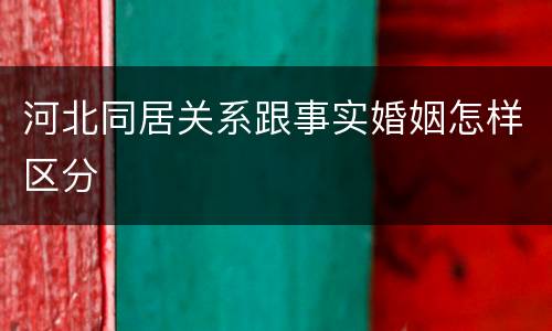 河北同居关系跟事实婚姻怎样区分