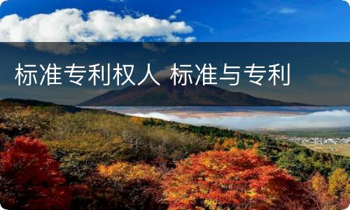 标准专利权人 标准与专利