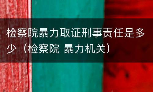 检察院暴力取证刑事责任是多少（检察院 暴力机关）