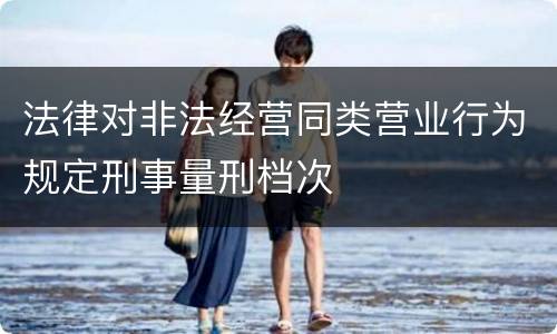 法律对非法经营同类营业行为规定刑事量刑档次