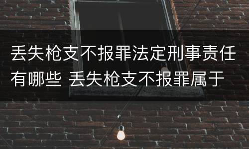 丢失枪支不报罪法定刑事责任有哪些 丢失枪支不报罪属于